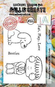 #355 AALL & CREATE STAMP Eat Play Love A7